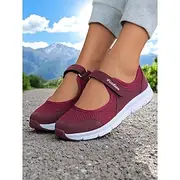 Women's Breathable Mesh Walking Shoes with Magic Tape Strap – Lightweight Athletic Flats, Great for Outdoor Fitness, Travel Hikes, Casual Errands Active Lifes