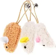 BELLIFFY 3pcs Plush Mouse Cat Teasing Interactive Chewing Mice with for Indoor Cats Stimulate Instincts Promote