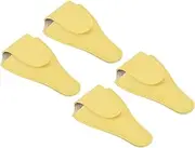 uxcell 4.5"x2.6" Embroidery Scissors Sheath, 4 Pack PU Leather Nail Cuticle Scissor Cover Small Pointed Nippers Scissors Protective Case, Light Yellow