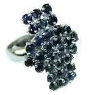 Miracle Authentic Sapphire .925 Sterling Silver Large handcrafted Ring size 7 1