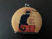CHAT NOIR BLACK CAT (FRENCH) COMPACT MIRROR plus 2 CAT NOTE PADS