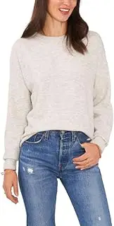 [1.STATE] Women's Long Sleeve Cozy Wrap Back Sweater (Silver Heather, Medium), Silver Heather, Medium
