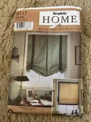 9117 UNCUT Simplicity Sewing Pattern Home Decor Window Treatments Shades Woven