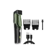 Vacuum Beard Trimmer for Men Rechargeable Mustache Electric Shaver-Green