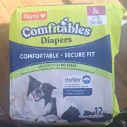 New! Hartz® Comfitables® Disposable Dog Diapers, Size Large L, Denim Design