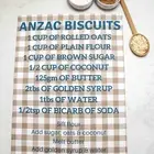 ANZAC BISCUITS 100% Cotton Tea Towel Designed in Australia Kitchen Dish Cloth