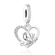 SOLID Sterling Silver Sparky Sweet Robin Bird Charm Pendant - AVILIA Designs
