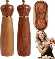 Salt & Pepper Grinder - Salt Pepper Grinder Mill,Adjustable Manual Wooden Kitchen Tools for Picnic Dining Kitchen Home Decor Table Setting Camping Storage