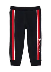 Moncler Kids Striped Logo Stretch-cotton Sweatpants - Navy & Other - 12 Months 12 months