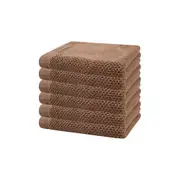 6pc Bambury Ultra soft Angove Face Washer 33x33cm Woodrose Cotton Woven