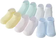FOYTOKI Baby Socks 5 Pairs Ultra-Thin Mesh Ankle Socks for Kids Toddlers Breathable Comfortable 0-1 Years