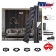 3D Acoustic Wood Slat Wall Panels - Matte Black, Luxury Sound Absorbing Design