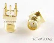 2-Pack SMA Female Jack PCB Mount, Gold Plated RF Connectors, RF-M903-2
