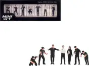 NISMO Technician Team 7 Piece Figure Set 1/64 Scale Model Figurines by Mini GT