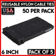 6" Reusable Cable Ties Nylon Adjustable Cord Organizer Hook Loop Wire Organizer