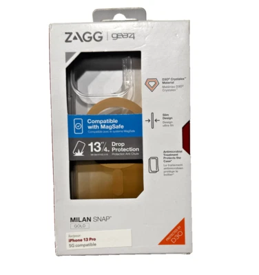 ZAGG GEAR4 MILAN SNAP Case for MagSafe for Apple iPhone 13 Pro - Gold/Clear