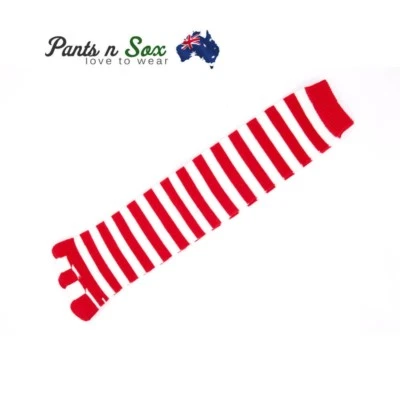 Five Fingers Ladies Knee High Toe Socks Red White Size 2-8 Womens AU