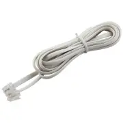 Home Office White RJ11 6P4C Male / Male Telephone Cable Cord Line