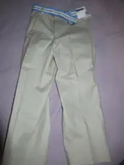 nwt Izod beige belted flat front khaki pants boys 5 free ship USA