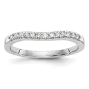 14K Set of Two White Gold Real Diamond Bands
