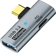 AreMe 2-in-1 USB C to USB 3.2 Adapter with 100W Charging Port, Thunderbolt 4/3 OTG Converter for Rog Ally, Steam Deck, Quest 2, iPhone 15 Series, iPad, MacBook and More Type C Device - Grey