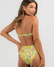 [Billabong] Billabong Women's On The Bright Side Maui High Waisted Bikini Bottom in Palm Green Size 4 4 Palm Green