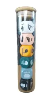Food Decision Dice Date Night 6 Dice Glass Case