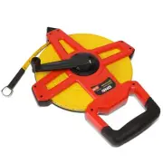 330 Ft 1/2" Wide Versatile Open Reel Fiberglass Measuring Tape W/Ground Spike