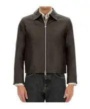 Sunflower Zip-Up Leather Jacket 48 Brown