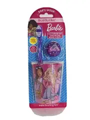 Mattel Barbie Brush Buddies toothbrush set rinsing cup brush cap 3 pc Best Deal