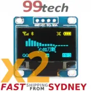 2x OLED Display 0.96", 128x64, Yellow Blue, I2C IIC, SSD1306, Arduino Rasp,