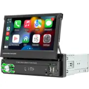 Car Player Head Unit 1 Din Stereo Radio Carplay Android Auto Retractable Screen