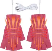 [Humkopnl] USB Heated Gloves - USB Heated Mitten Electric Warm Winter Heated Gloves,Winter Hand Warmer Rechargeable Portable Heated Gloves for Running, Indoor and Outdoor, Skiing, Riding