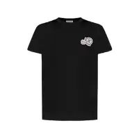 在飛比找momo購物網優惠-【MONCLER】男款 品牌雙LOGO 短袖T恤-黑色(S號