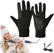 [Generic] Electric Heated Gloves - Rechargeable Heated Gloves | Heated Skiing Gloves | USB Heated Gloves | Heated Work Gloves, Waterproof Touchscreen Rechargeable Windproof Motorcycle Gloves for Men Women