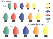 Joanie Stencil Christmas Lights Porch Bulbs Holiday Tree Decor Craft DIY Signs