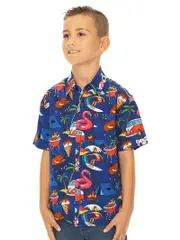 Kids Printed Shirts Aussie Holiday Blue