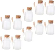 BIUDECO Bath Salt Bottle Set 10pcs Plastic Containers Cork Stoppers for Daily Use