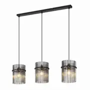 Quilo Bar Pendant Light 3Lt in Black and Smoke
