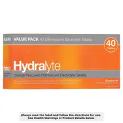 Hydralyte Effervescent Electrolyte Tablets Orange 40 Pack