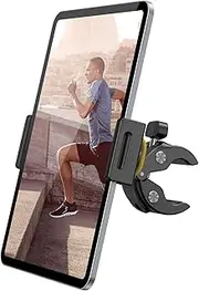 Lamicall Tablet Holder Mount for Peloton - Indoor Bike Gym Treadmill Spin Tablet Stand for Microphone Stand, Stationary Exercise Bicycle Clamp Like iPad Pro 11/ Air/Mini and 4.7-12.9" Devices