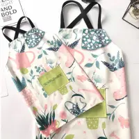 在飛比找momo購物網優惠-BD007 圍裙 親子圍裙 兒童圍裙 向日葵花灑 布藝圍裙 