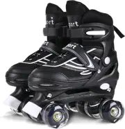 Roller Skates for Little Kids, 4 Size Adjustable Roller Skates with All Wheels L
