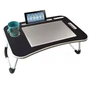 Folding Laptop Desk Adjustable Foldable Lap Stand for Bed Tray Table with USB...