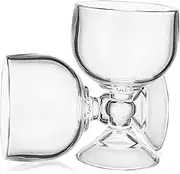 COLLBATH 2 Pcs High-Footed Margarita Glasses Glass Wine Goblets for Wedding Party Daily Use