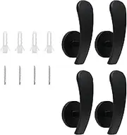 Curtain Tiebacks Hooks 65Mm Aluminum Wall Hook Curtain Cord Hook Fixer Accessories - Black