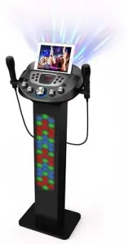 KS829-B Bluetooth Karaoke Machine l Pedestal Design w/Light Show l 4 Built-in...