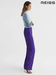 Reiss Purple Aleah Elasticated Waist Wide Leg Trousers (C94124) | $260