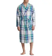Polo Ralph Lauren Small/Medium Conley Plaid Woven Cotton Robe House Coat