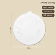 TOOLKISS White Portable LED Makeup Mirror with Tricolor Lights – Rechargeable Folding Travel Mirror, Double-Sided (1X/5X) High-Definition Mirror for Home & On-the-Go